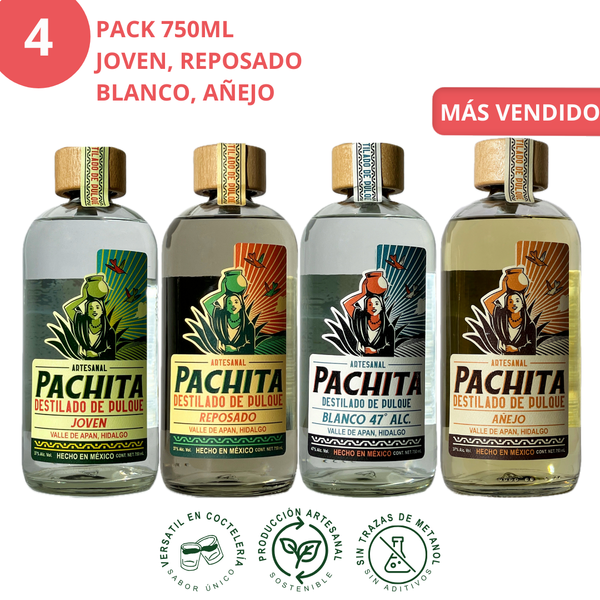 4 Pack 750mL: Experiencia Completa – Joven, Reposado, Blanco y Añejo