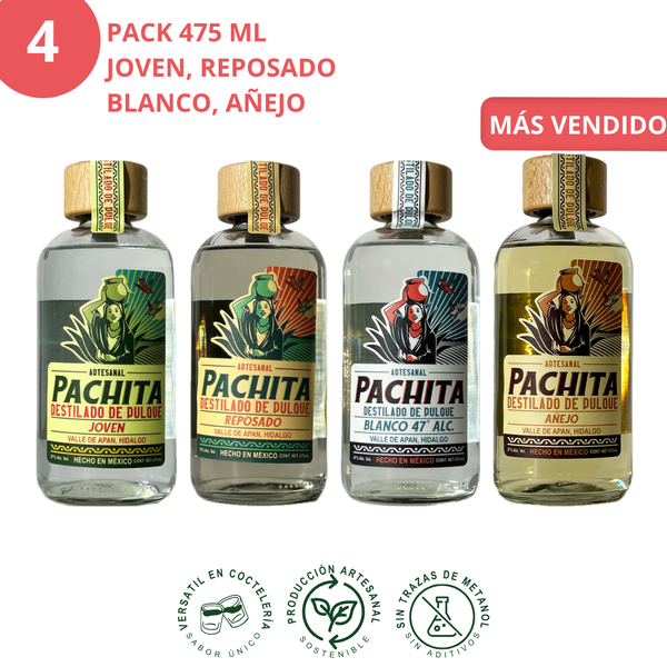 4 Pack 750mL: Experiencia Completa – Joven, Reposado, Blanco y Añejo
