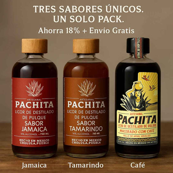 3 Pack 750mL: Dulce, Mexicano y Único – Jamaica, Tamarindo y Café
