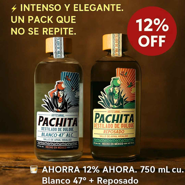 2 Pack Exclusivo: Destilado de Pulque Blanco 47° y Reposado – 750 mL