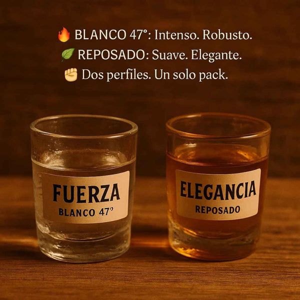 2 Pack Exclusivo: Destilado de Pulque Blanco 47° y Reposado – 750 mL