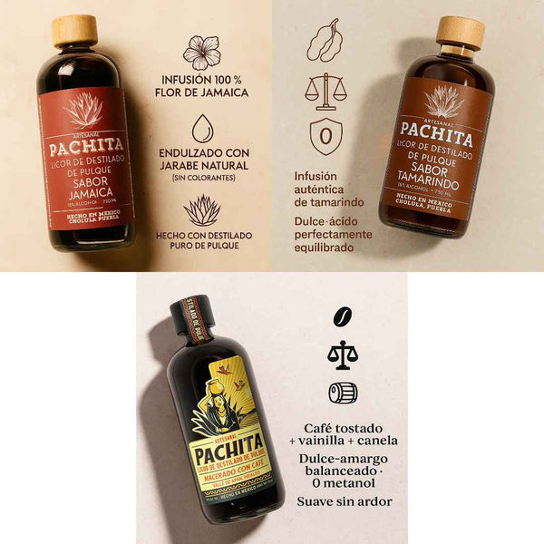 3 Pack 750mL: Dulce, Mexicano y Único – Jamaica, Tamarindo y Café