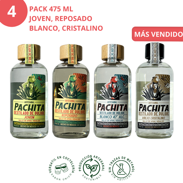 Paquete 750 mL Joven, Reposado, Blanco 47º y Cristalino