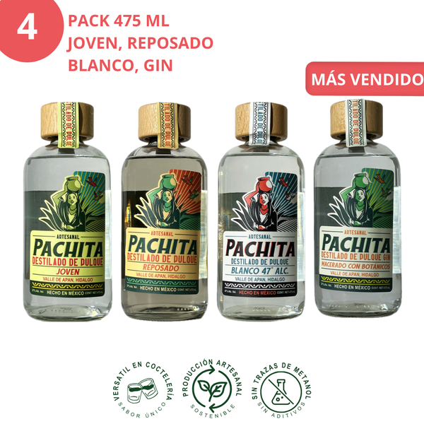 Paquete 475 mL Joven, Reposado, Blanco y Gin