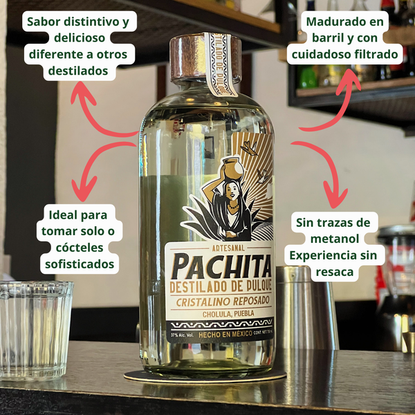 Destilado de Pulque Cristalino Reposado Pachita 750 ml – Edición Limitada