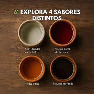 4 Pack 750mL: Sabor Completo – Joven, Jamaica, Tamarindo y Café