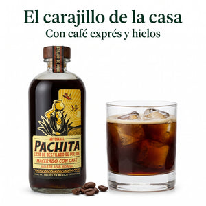 El carajillo de la casa: Café Pachita con café exprés y hielos