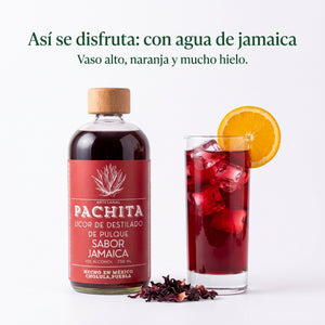 Así se disfruta Jamaica: con agua de jamaica, vaso alto, naranja y mucho hielo