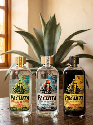 3 Pack Descubre Sin Repetir: destilado de pulque Pachita Joven, Blanco 47° y licor de café en 750 mL