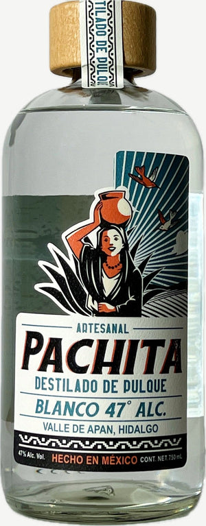 Botella de Pachita Blanco 47°, destilado de pulque, 750 mL