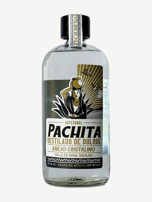 Botella de Pachita Añejo Cristalino, destilado de pulque, 750 mL