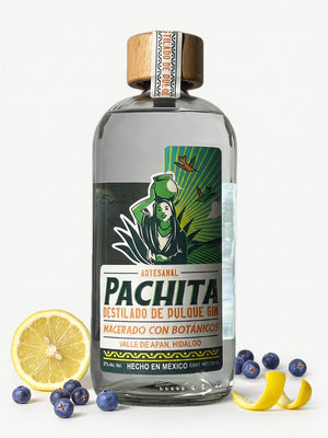 Botella de Destilado de Pulque Pachita Gin con enebro y cítricos