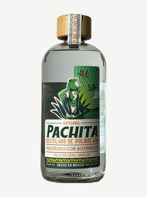 Botella de Pachita Gin, destilado de pulque macerado con botánicos, 750 mL